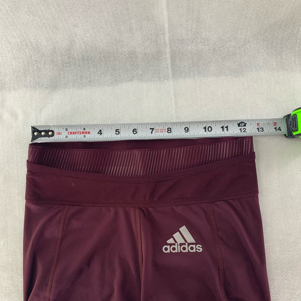 Adidas Techfit Primegreen Biker Shorts Maroon Size S Compression - Picture 3 of 7